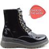 HEAVENLY FEET WOMENS LACE ZIP ANKLE BOOT - BLACK PATENT